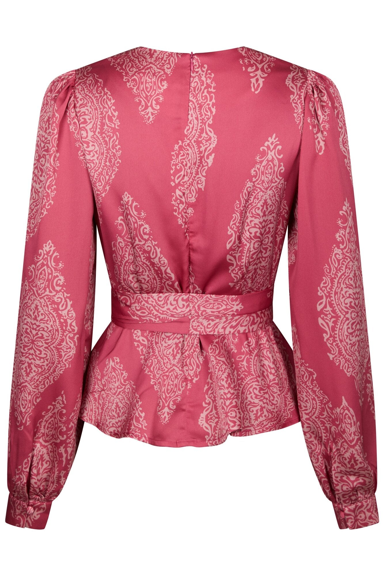 Rista Paisley Drop bluse - Cherry Pink